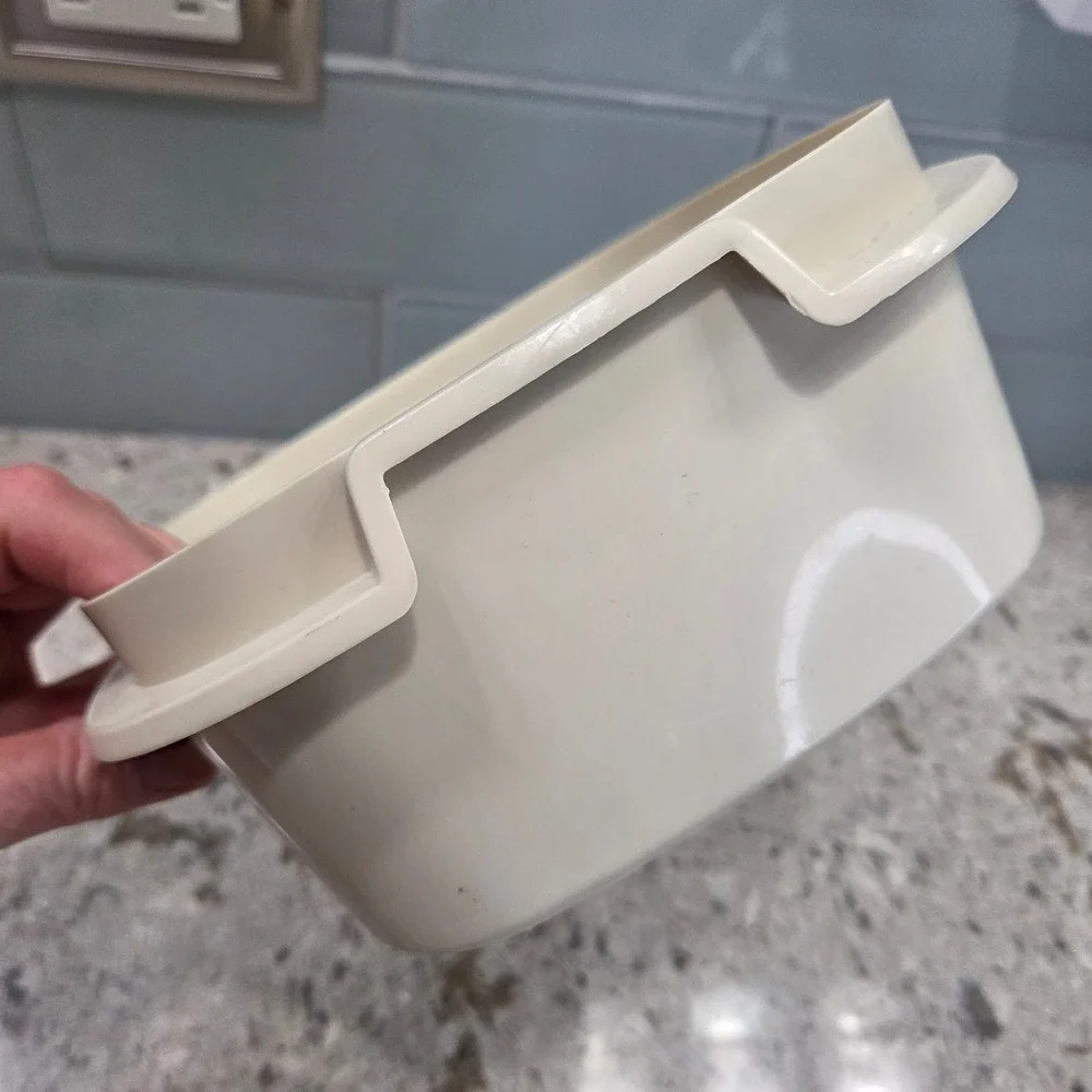 Tupperware 887-12 Almond Cream Square Colander Steamer Basket‎ Insert Vintage